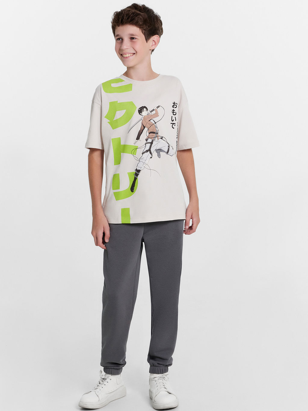 Футболка для мальчиков в сером оттенке с аниме - Mark formelle фото 3