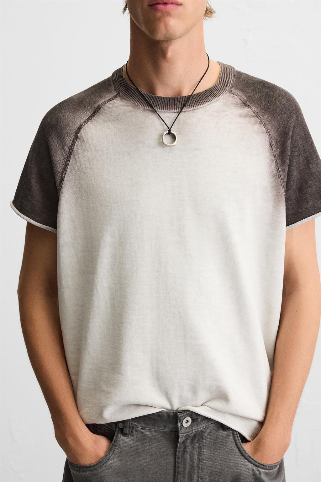 SPRAY PRINT KNIT T-SHIRT - Zara фото 5