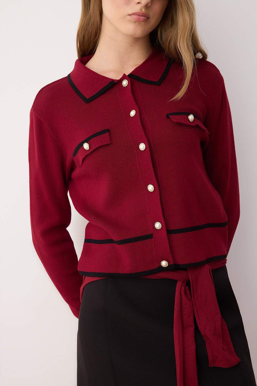 TRENDYOLMILLA Ekru Renk Bloklu Polo Yaka Triko H?rka TWOAW25HI00300 фото 3