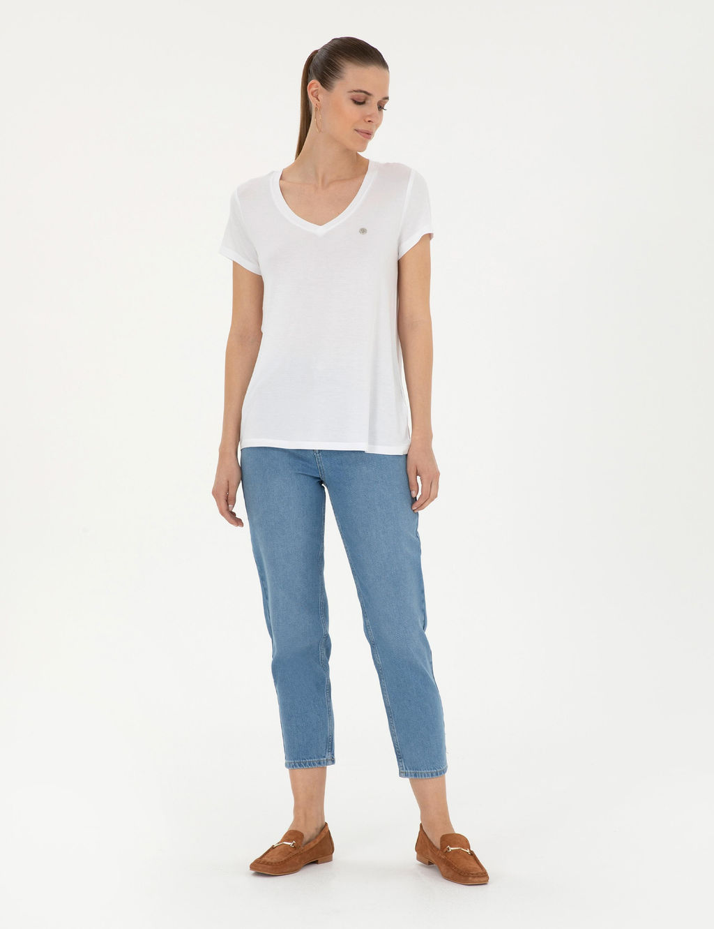 Beyaz Comfort Fit Basic Ti__rt - Pierre cardin фото 11