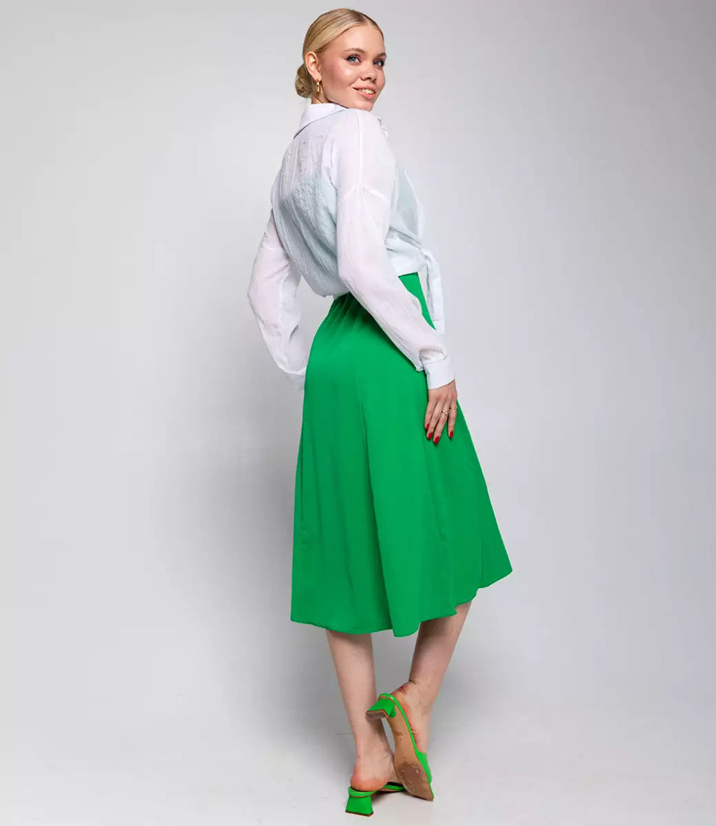 Комплект Платье+рубашка #ОБШ1443-4, зелёный,белый