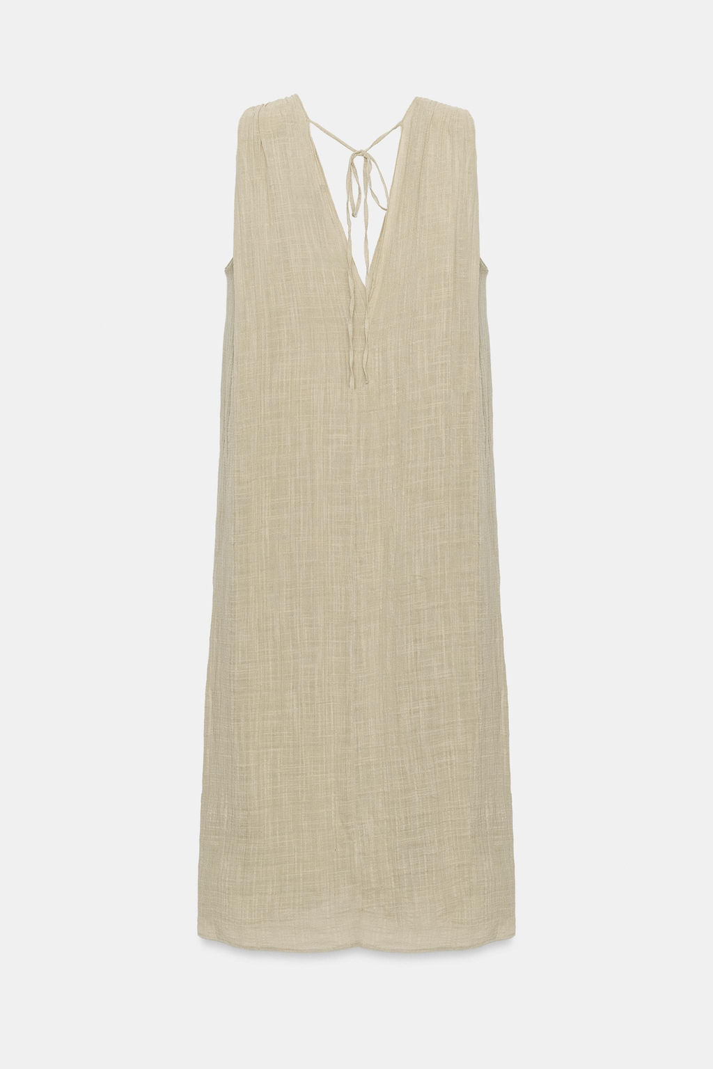 VESTIDO MIDI GASA EFECTO ARRUGADO / Ceniza - Zara фото 6