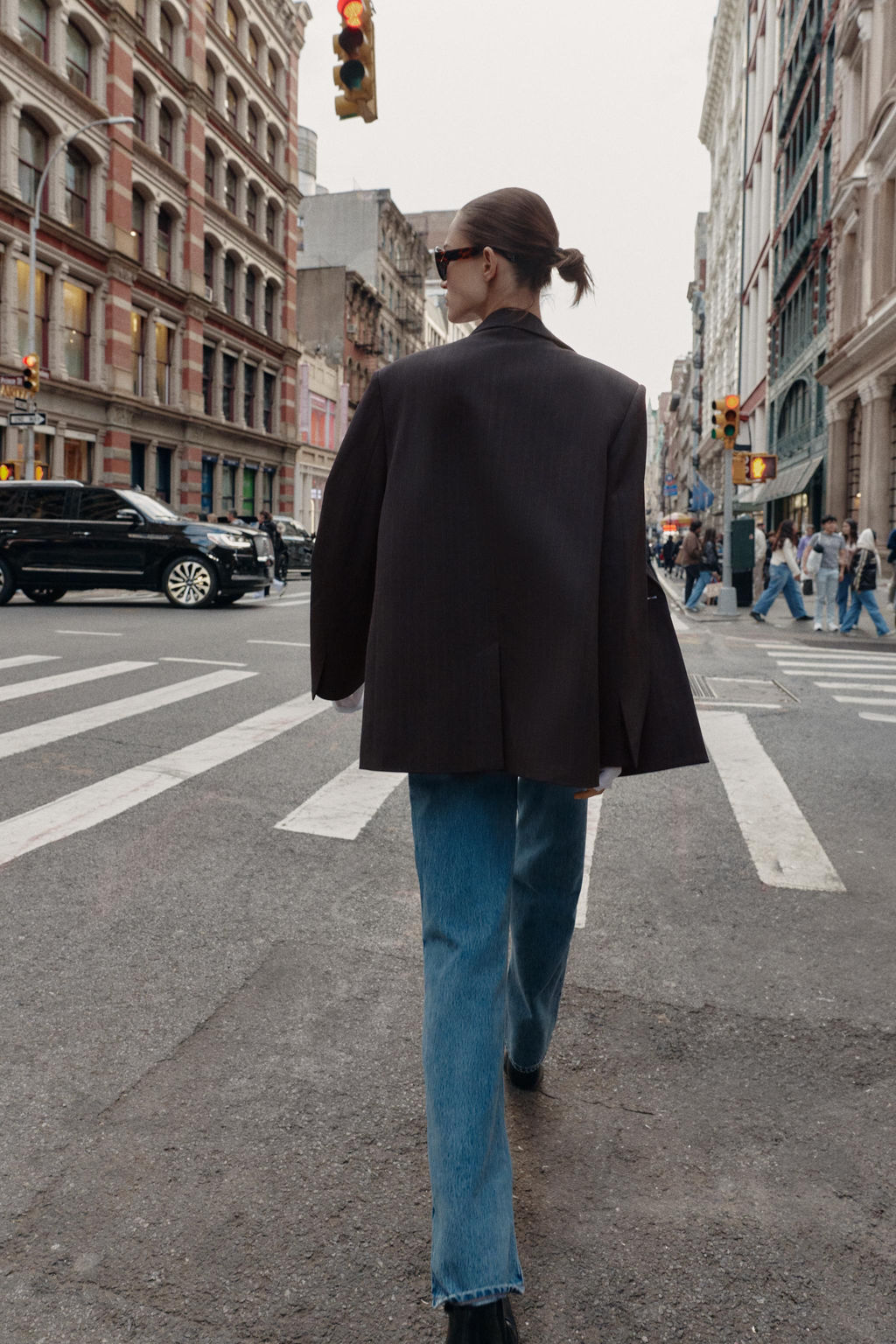 OVERSIZED DOUBLE-BREASTED PINSTRIPE BLAZER - Zara фото 4