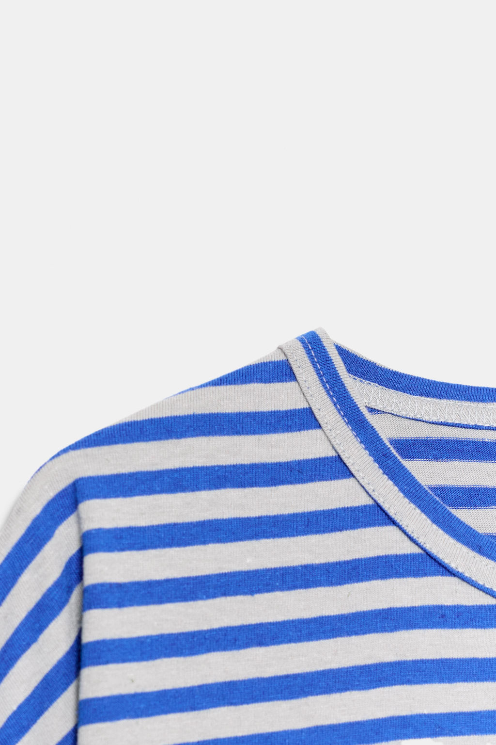 CAMISETA RAYAS ALGOD?N Y LINO / Gris / Azul - Zara фото 7