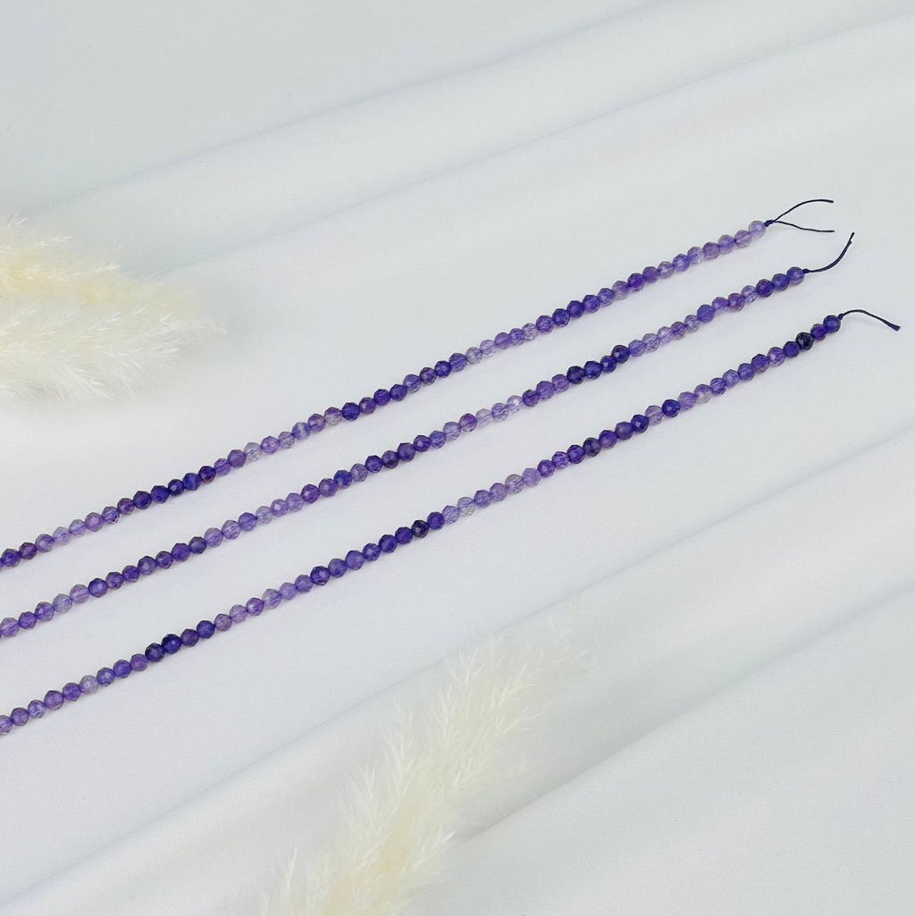 Бусины для украшений из Аметиста (96 бусин) 39 см