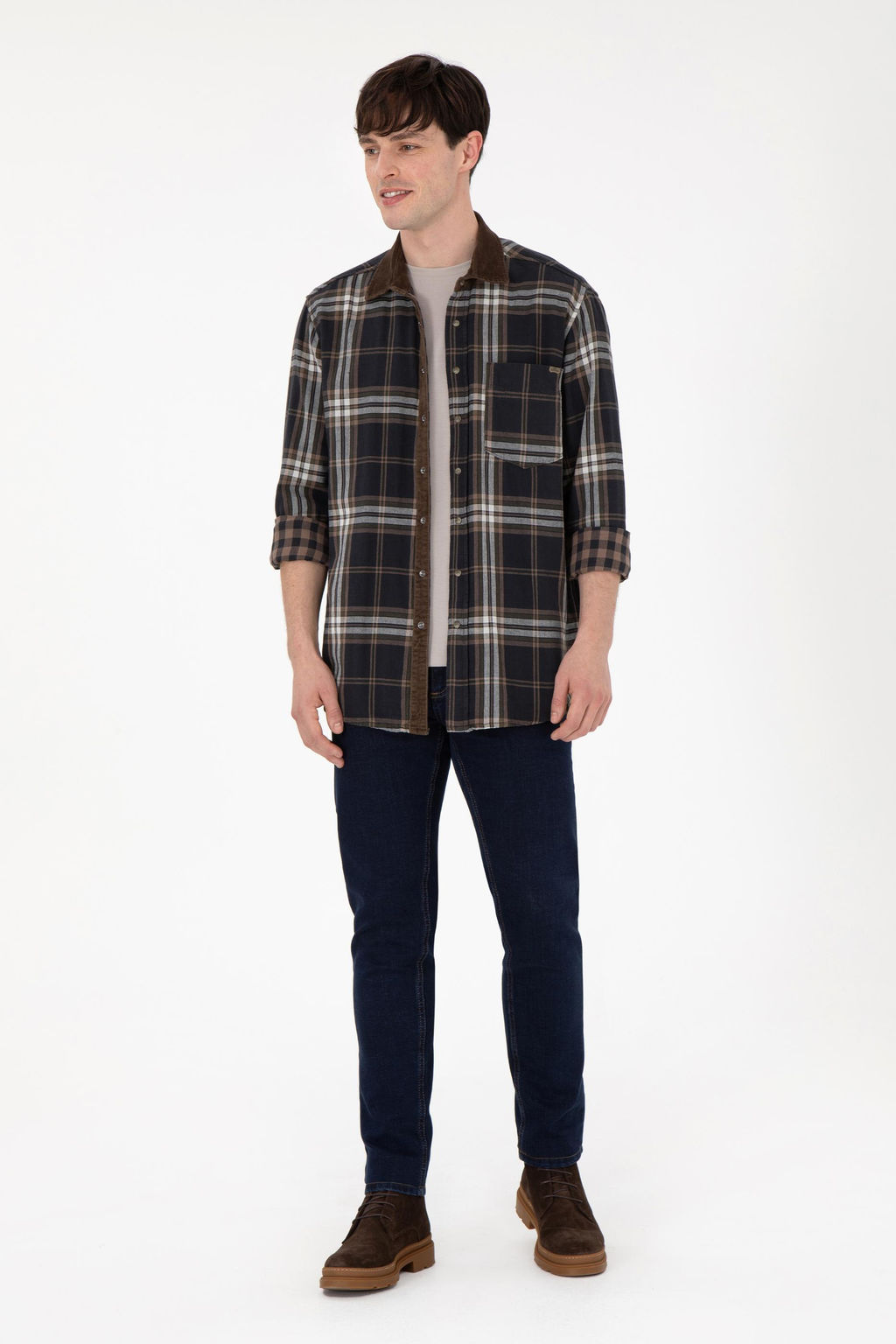 Мужская джинсовая рубашка светло-хаки Неожиданная скидка в корзине - U.s. polo assn фото 4