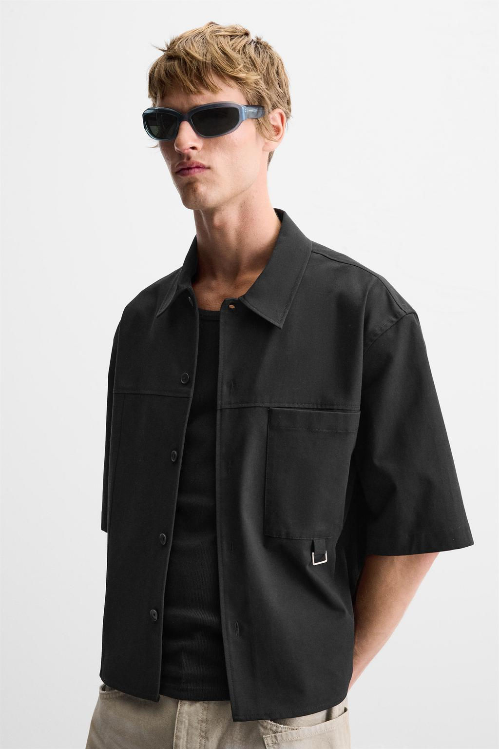 BOXY FIT OVERSHIRT WITH POCKET - Zara фото 5