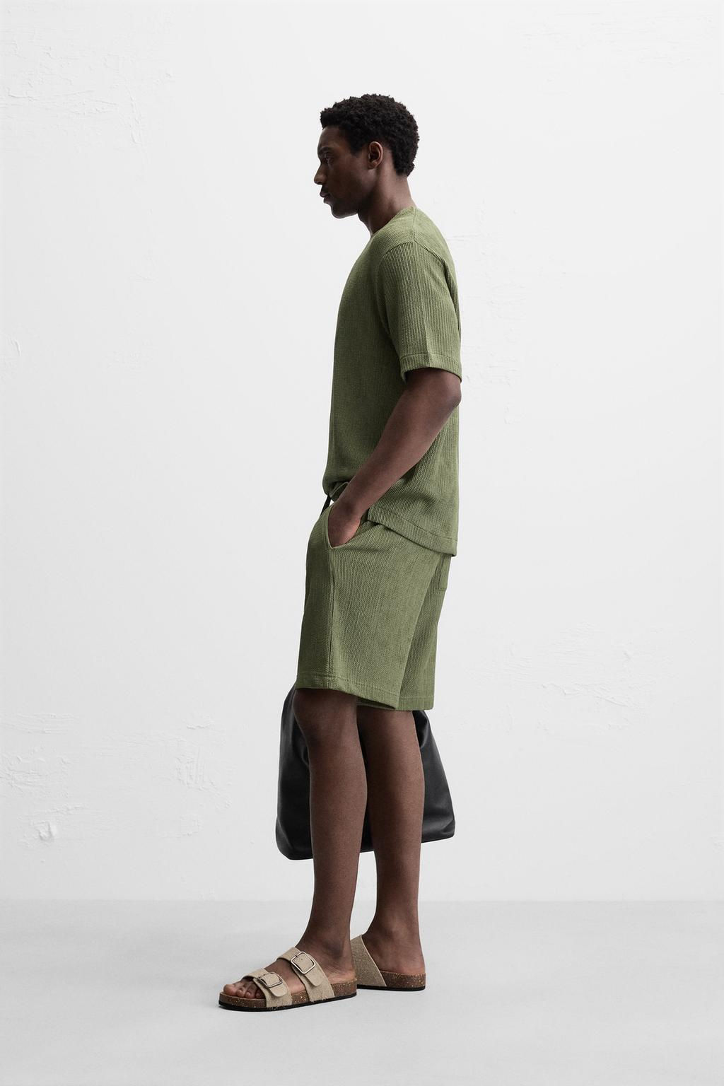 RELAXED FIT JACQUARD BERMUDA SHORTS - Zara фото 20