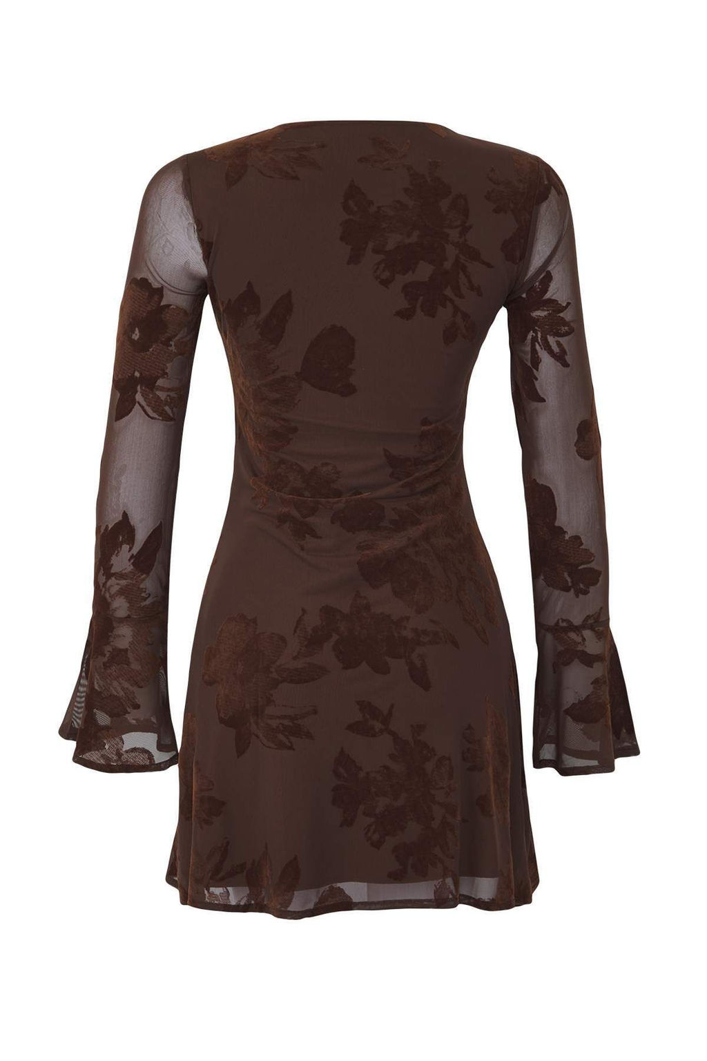 Cok Renkli Flok Bask?l? Bodycon Mini Tul Flare Kollu Astarl? Esnek Orme Elbise TWOAW26EL00029 - Trendyolmilla фото 6