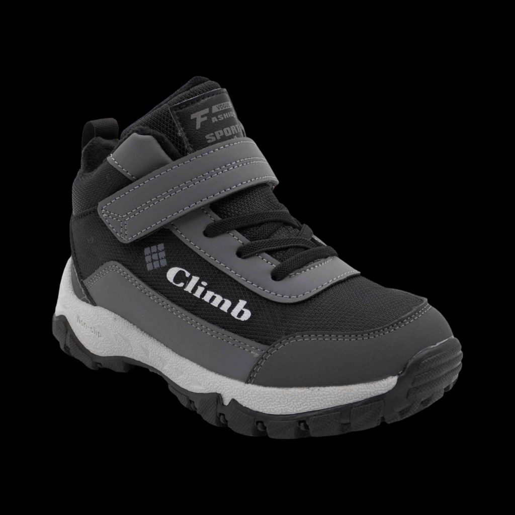 Ботинки мембранные на меху А8866-3 черно серые