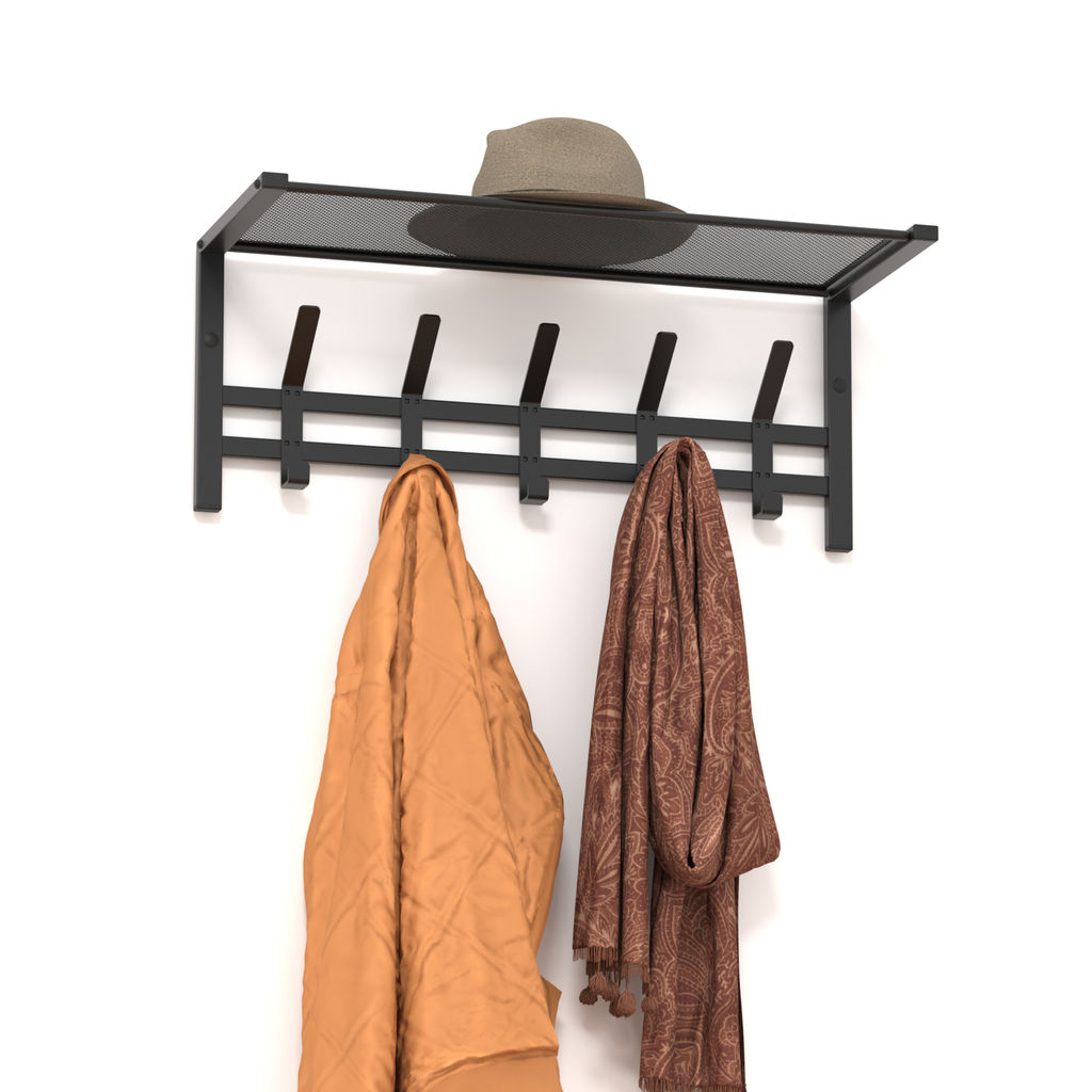 Вешалка с полкой "Торонто 21", hanger with shelf (Черный) ВСПТ21 Ч