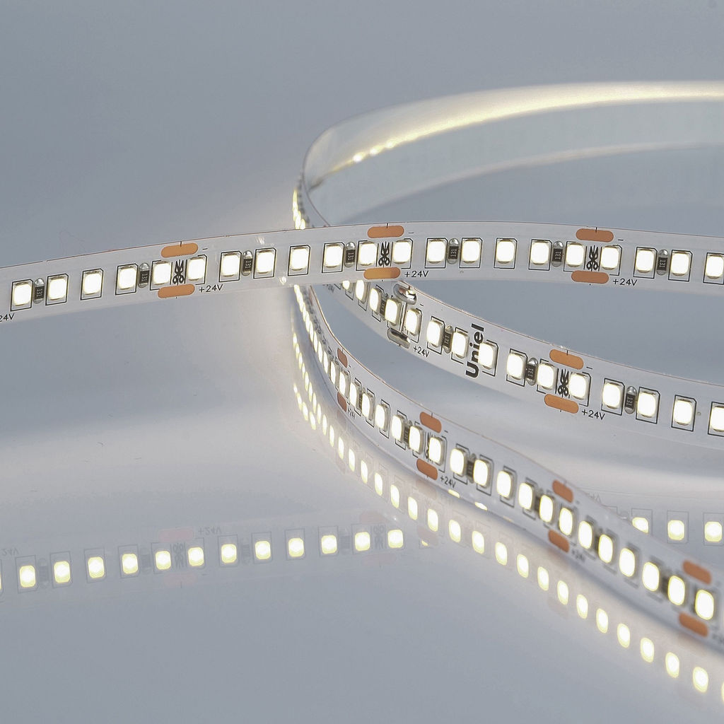 ULS-2835-180LED/m-10mm-IP20-DC24V-17W/m-5M-4000K Гибкая светодиодная лента на самоклеящейся основе. Катушка 5м. в герметичной упаковке. Белый свет(4000К). ТМ Uniel
