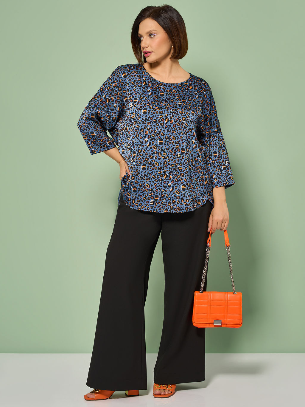 Блузка 0250-2а темно-голубой - Aquarell фото 13