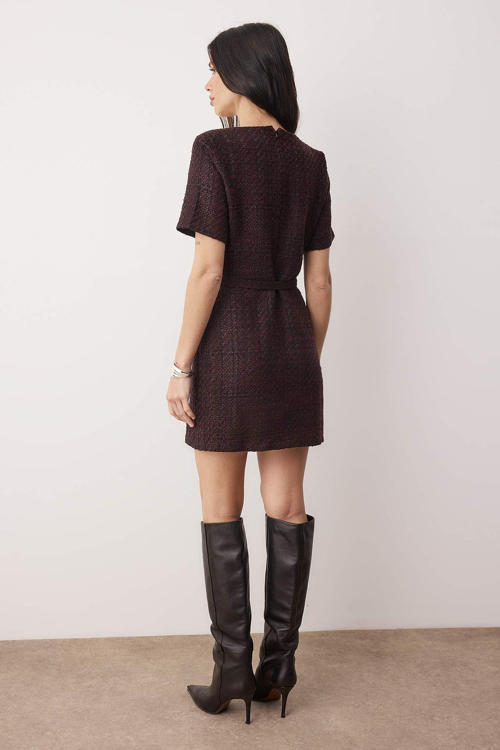 Murdum Kemerli Duz Kemerli K?sa / Mini Dokuma Elbise TWOAW26EL00365 - Trendyolmilla фото 4