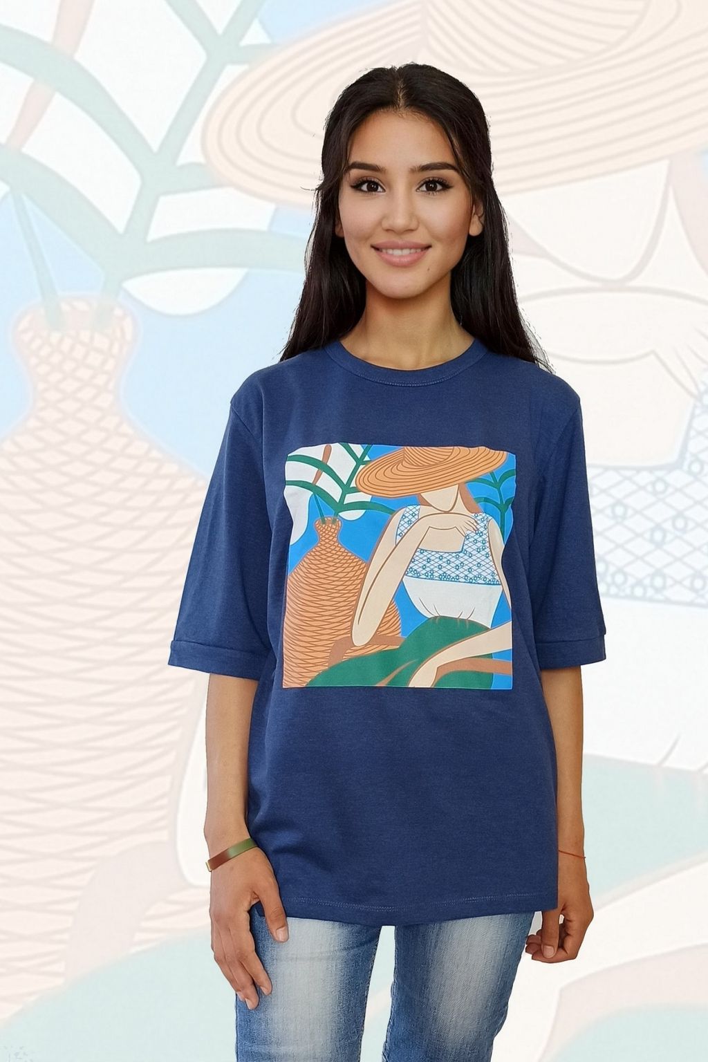 Б0798 Футболка женская кулирка индиго - АстраТекстиль фото 3