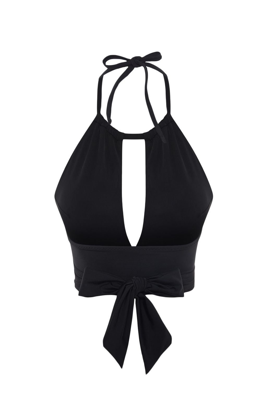 Siyah Halter Yaka Cut Out/Pencereli Bikini Ustu TBESS23BU00267