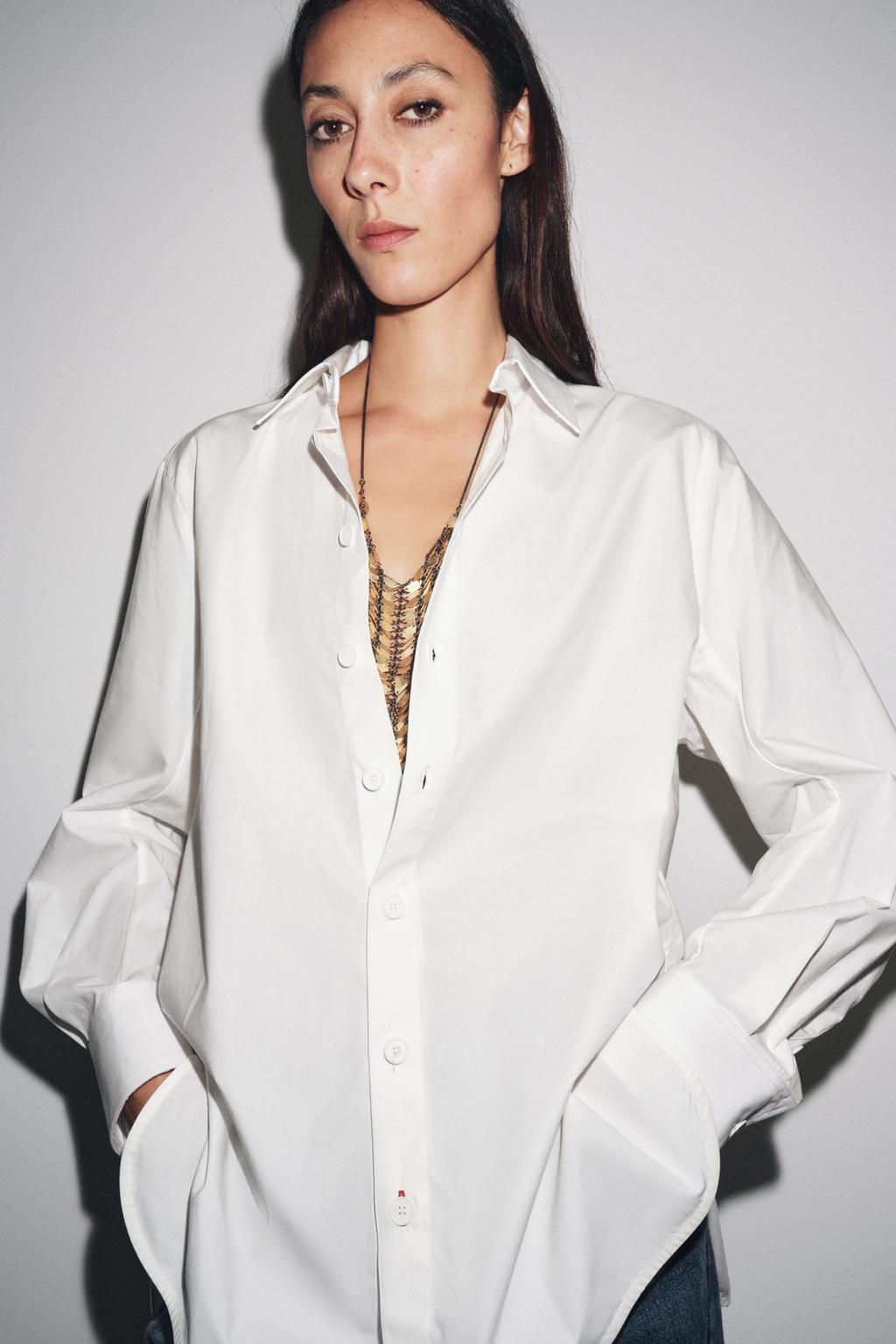ZW COLLECTION POPLIN SHIRT - Zara фото 2