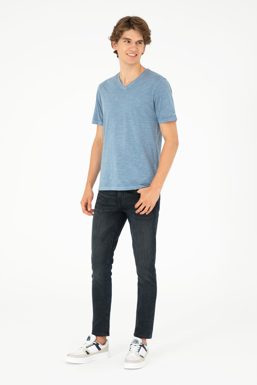 Мужская базовая футболка цвета индиго Неожиданная скидка в корзине - U.s. polo assn фото 4