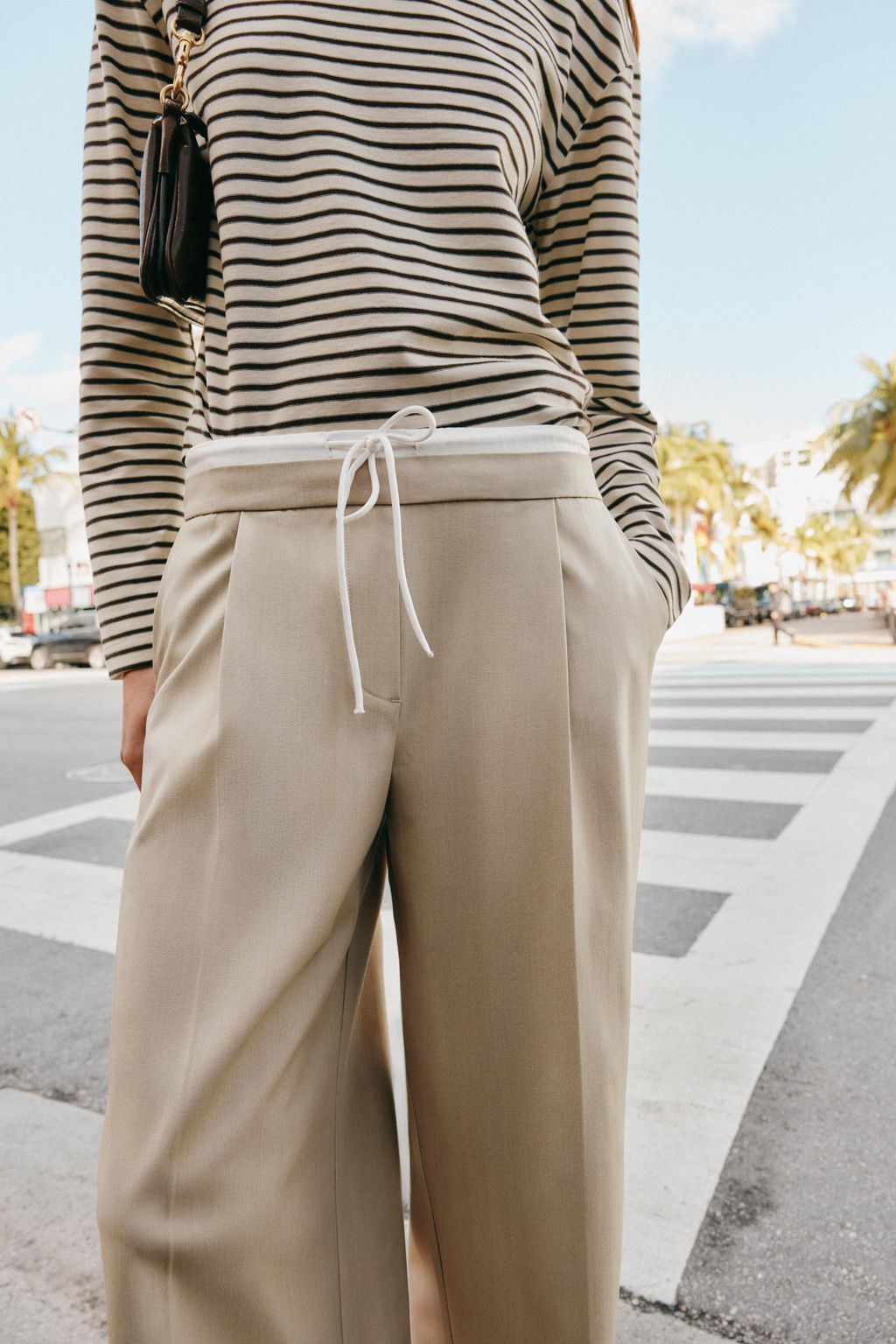 WIDE TROUSERS WITH DOUBLE WAISTBAND - Zara фото 5