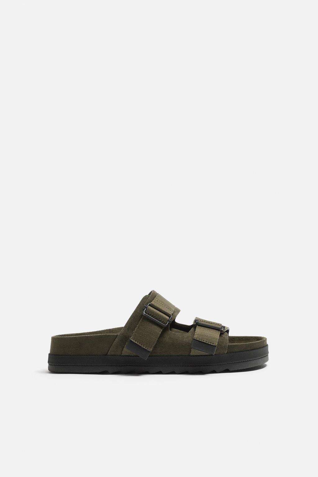 DOUBLE STRAP LEATHER SANDALS - Zara фото 13