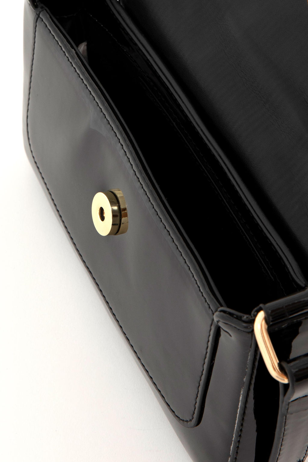 Женская черная лакированная кожаная сумка - U.s. polo assn фото 6