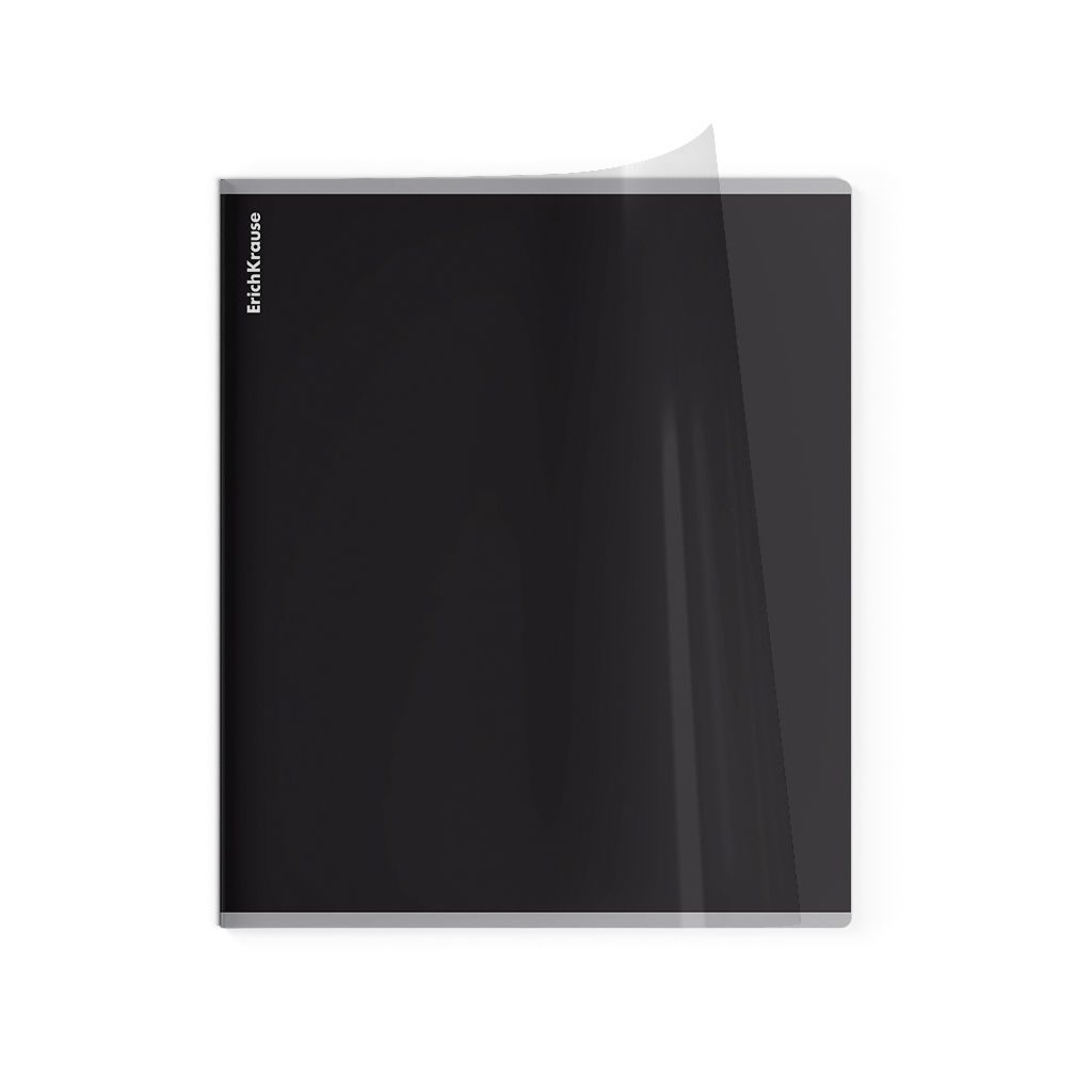 АКЦИЯ Цена за 5 шт. Тетрадь общая ученическая с пластиковой обложкой на скобе ErichKrause CoverPrо fizzy, Stormy, антрацит, А5+, 48 листов, клетка