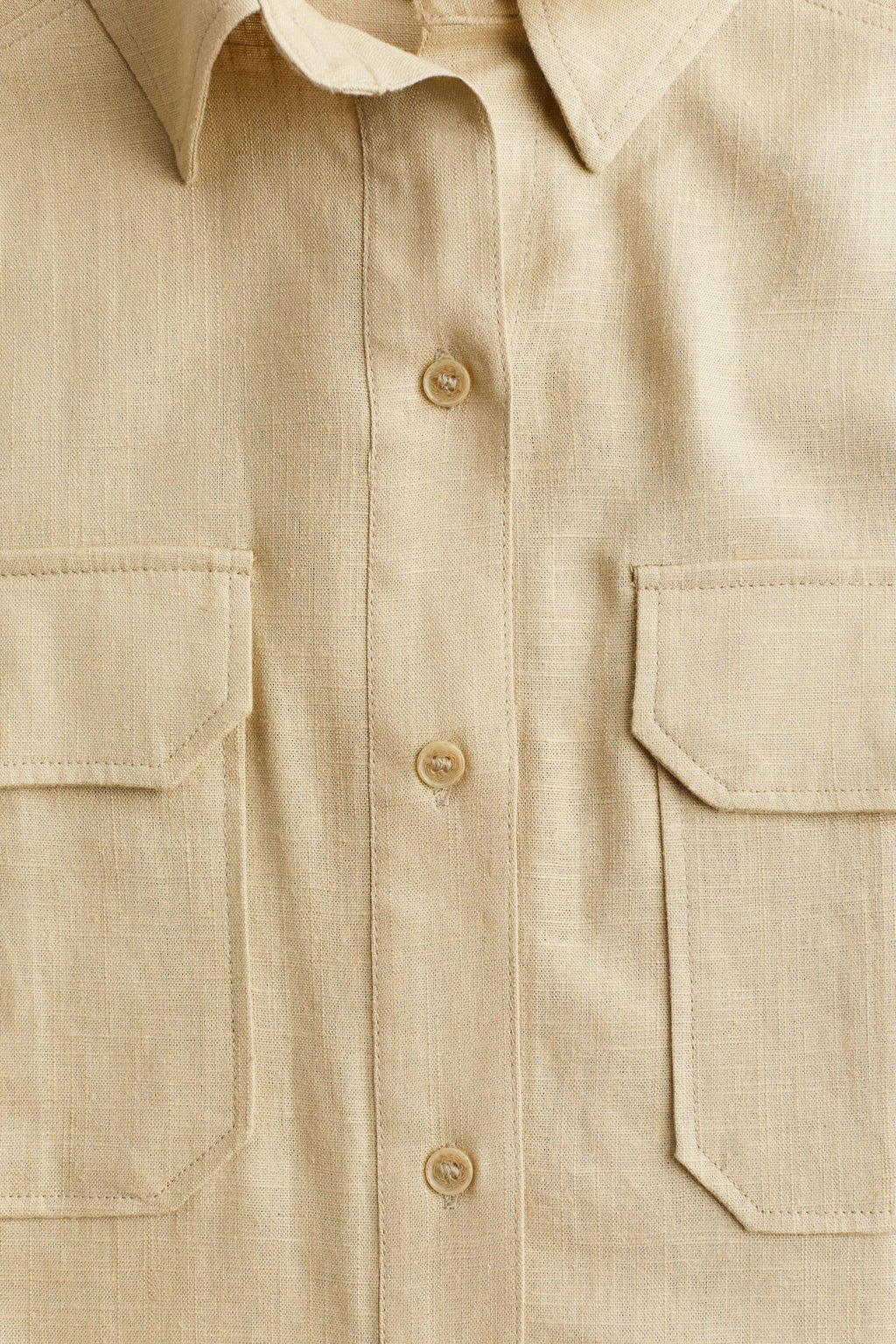 Camisa cargo oversize en mezcla de lino - H&m фото 7
