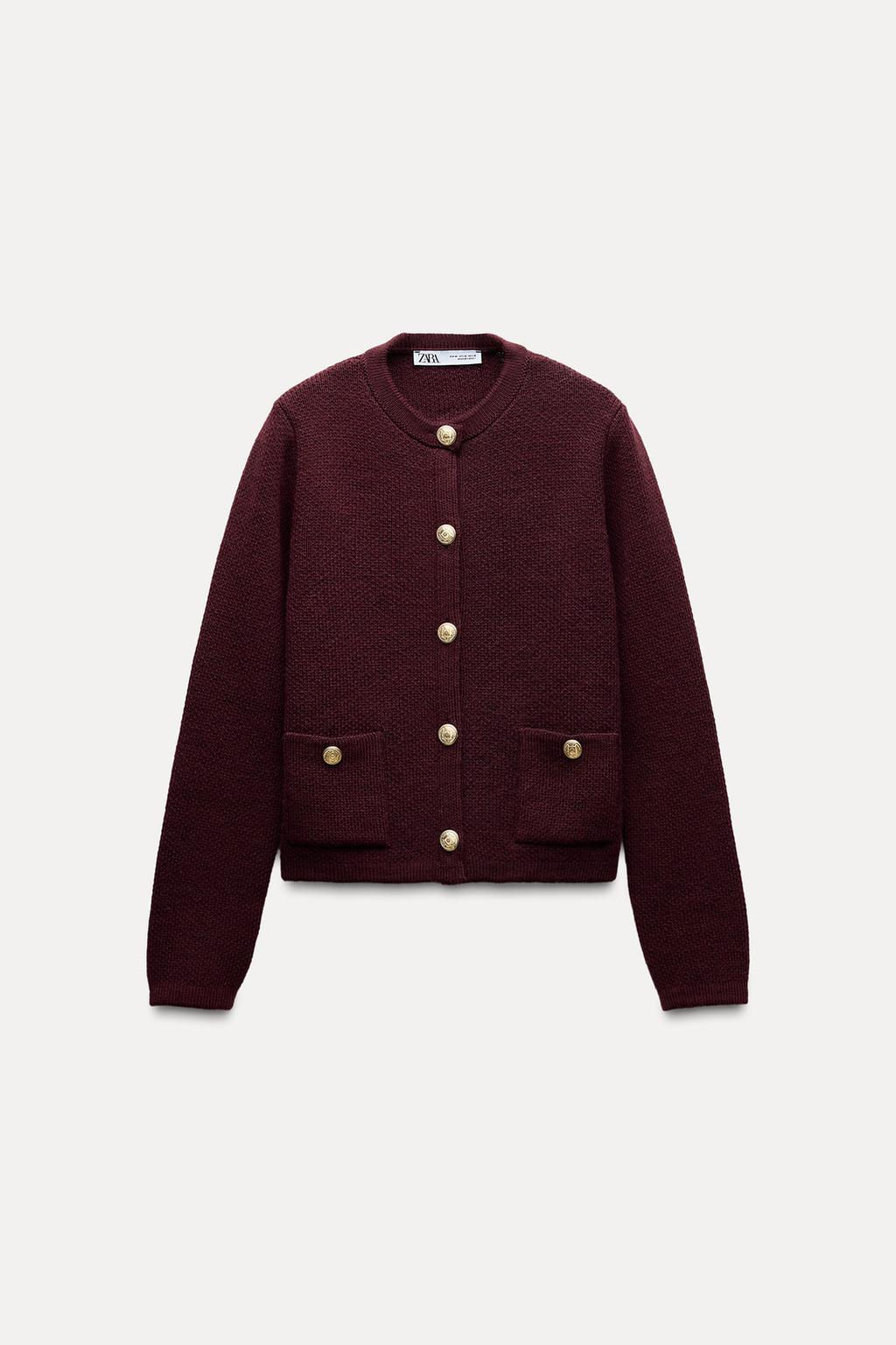 KNIT CARDIGAN WITH GOLDEN BUTTONS - Zara фото 3