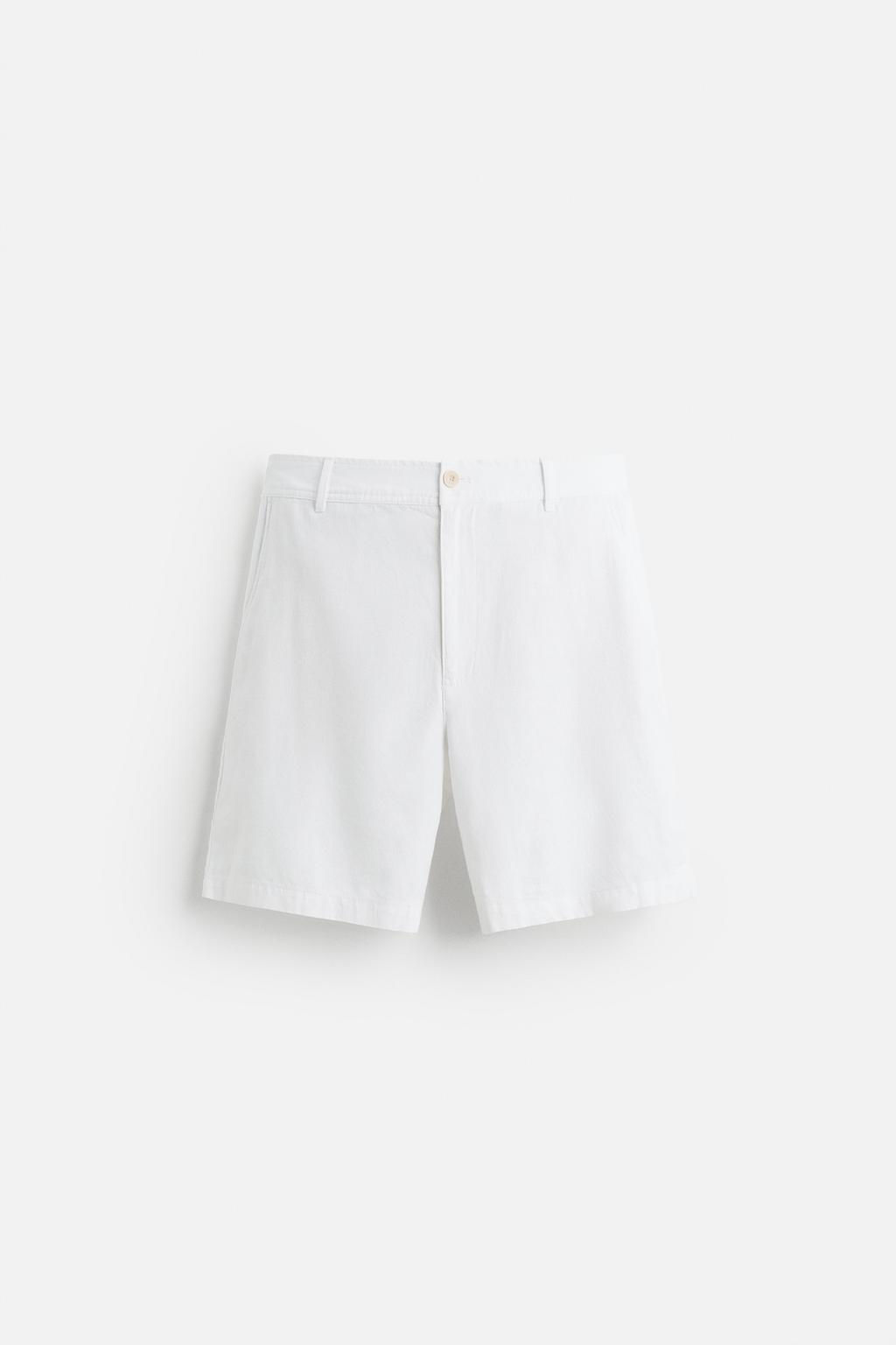 COTTON/LINEN BERMUDA SHORTS - Zara фото 7