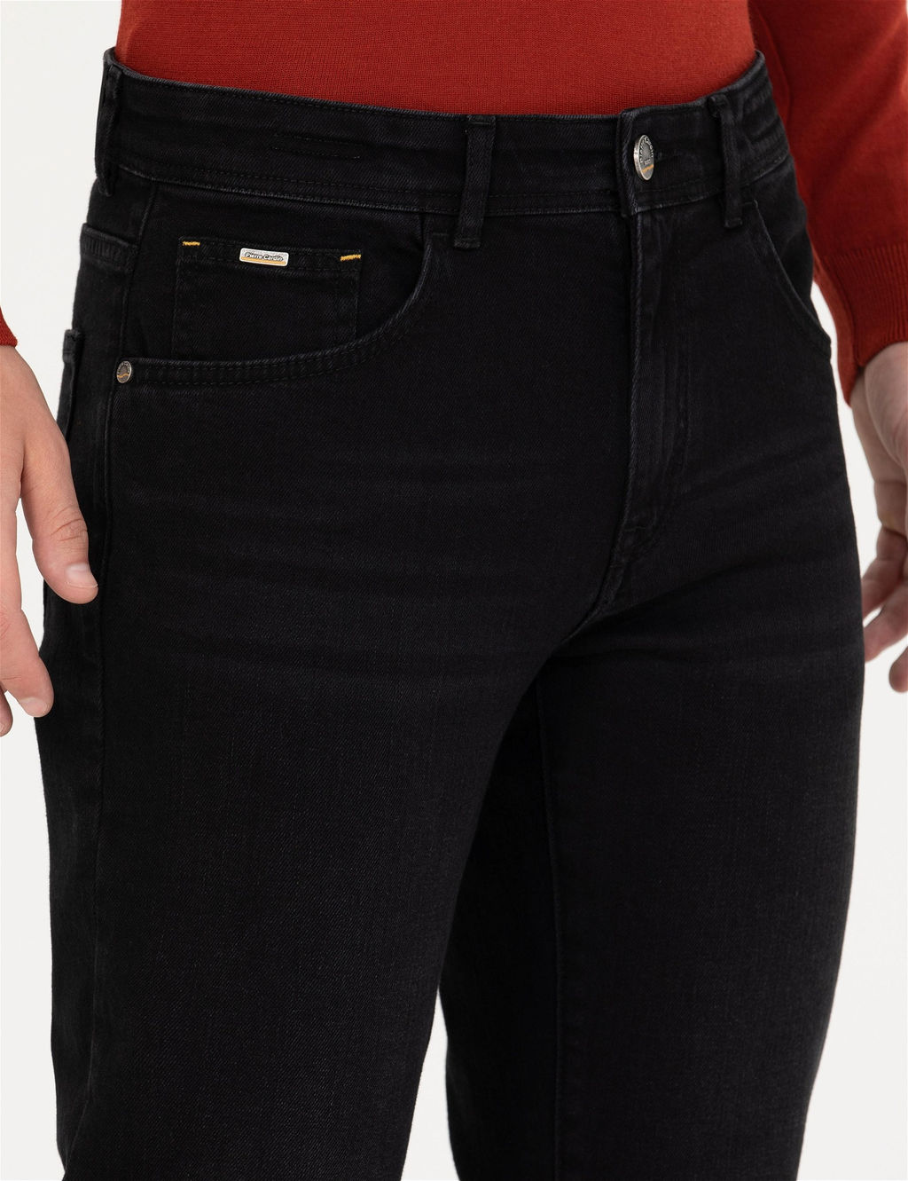 Siyah Straight Fit Jean Pantolon