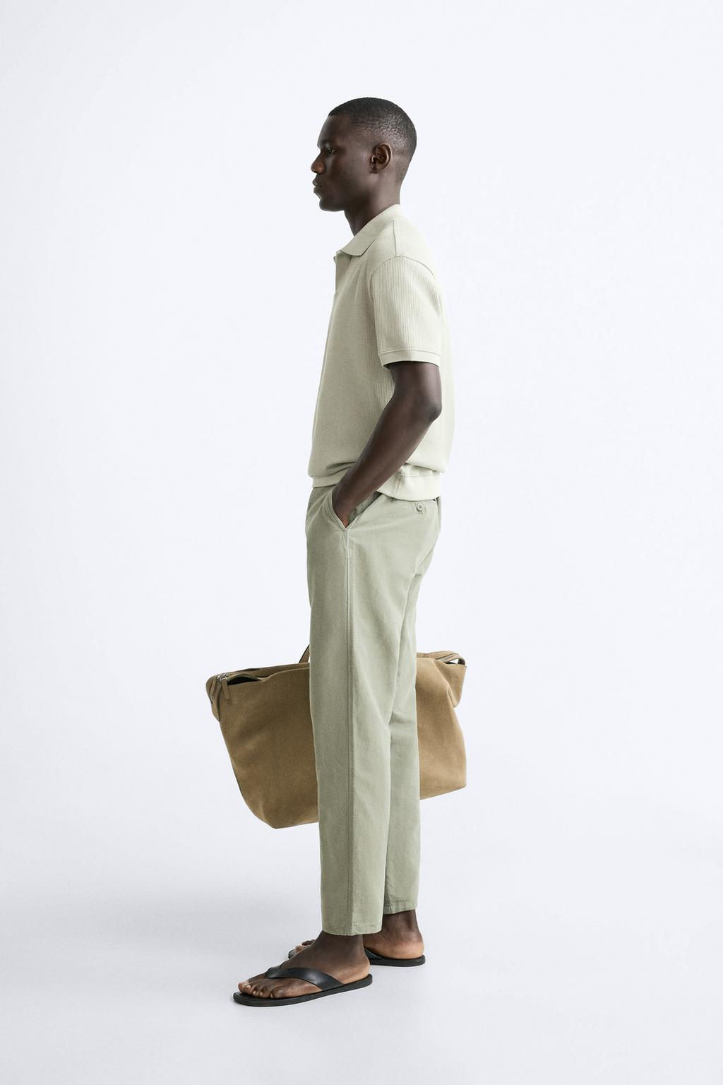 TEXTURED POLO SHIRT WITH RIBBED TRIMS - Zara фото 22