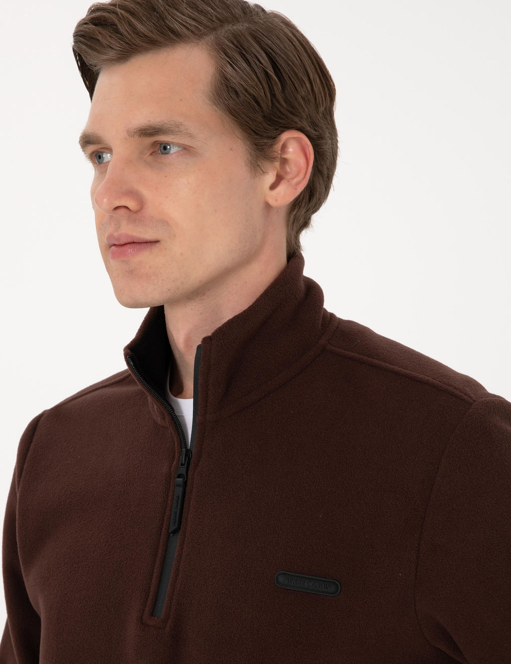 Kahverengi Regular Fit Yar_m Fermuarl_ Polar Sweatshirt - Pierre cardin фото 2
