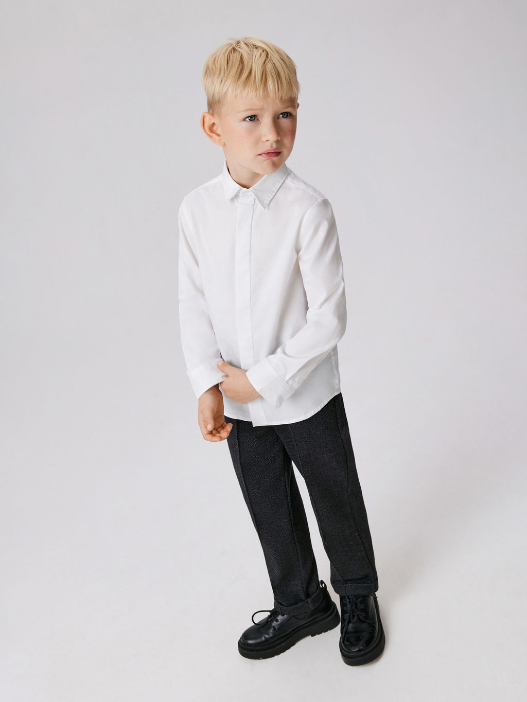 ACOOLA / Сорочка верхняя детская для мальчиков Rudolfo белый фото 5