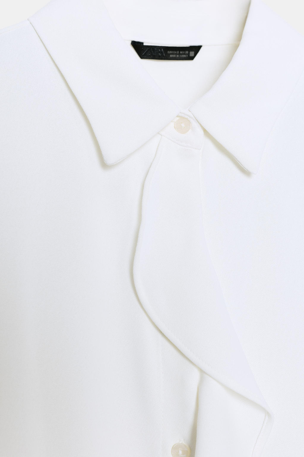 CREPE SHIRT WITH RUFFLE - Zara фото 7