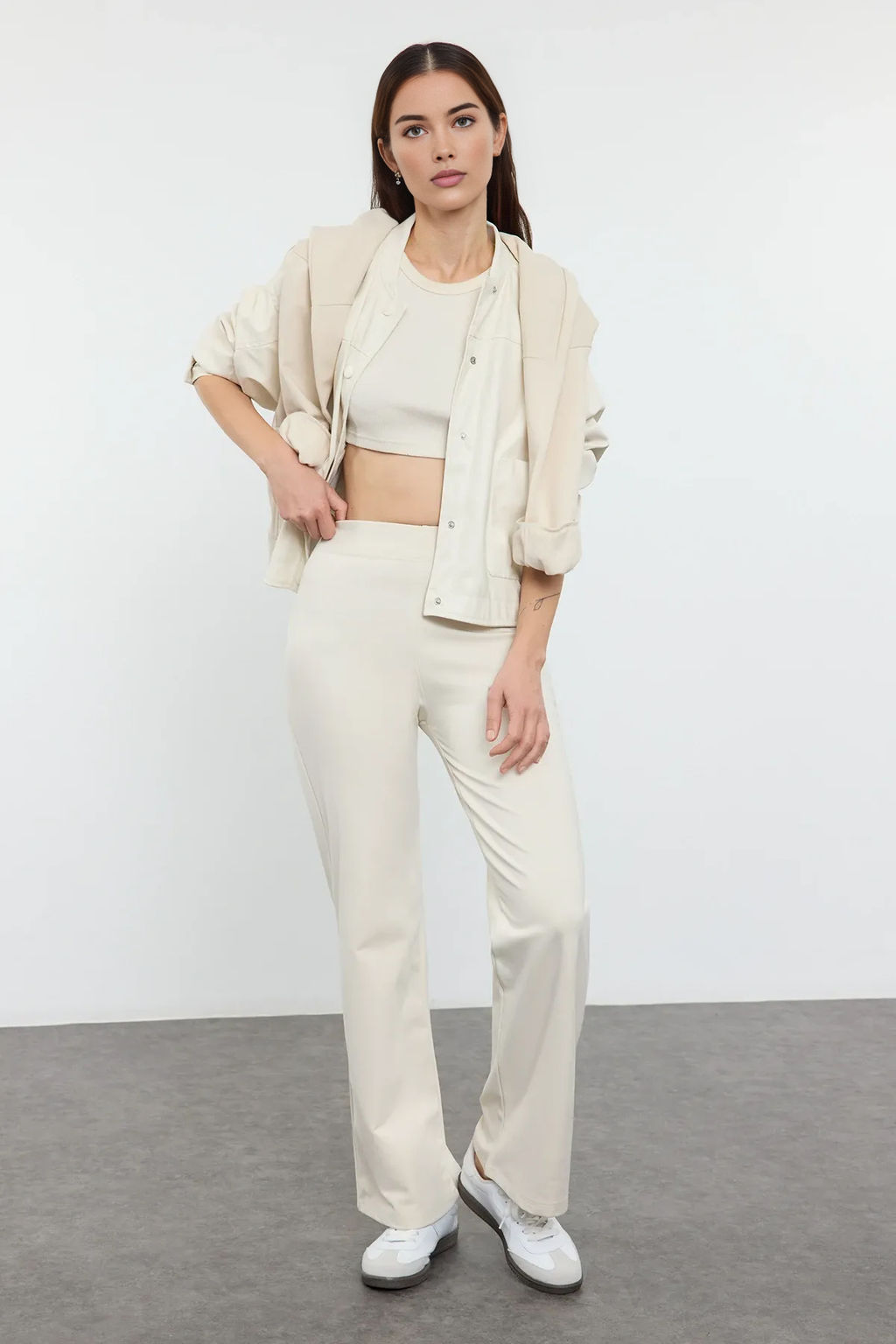 Siyah S?cak Tutan Ici Sardonlu K?sl?k Dalg?c/Scuba Kumas Orme Spor Esofman Alt? THMAW25EA00009 - Trendyolmilla фото 9