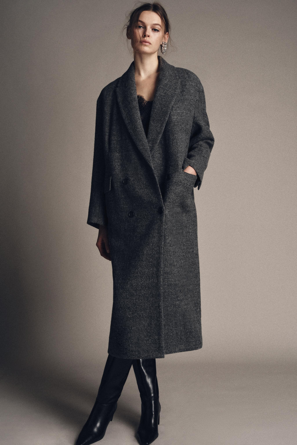100% WOOL CHECK COAT ZW COLLECTION LIMITED EDITION - Zara фото 7