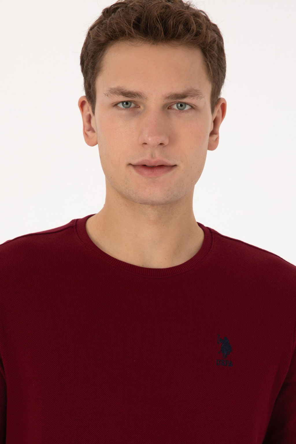 Erkek Regular Fit Bisiklet Yaka Bordo Sweatshirt - U.s. polo assn фото 2