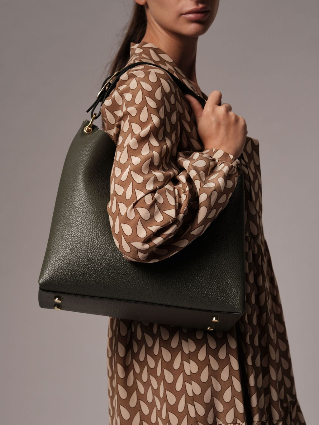 Сумка кожаная Deboro 30994 зеленый мох