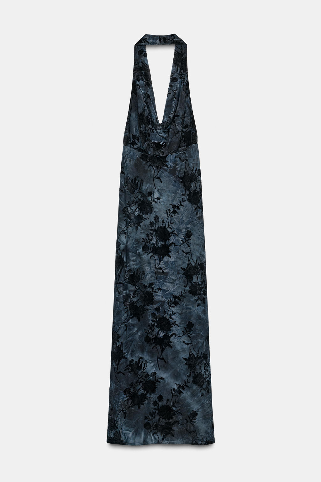 FLOCKED HALTER DRESS - Zara фото 5