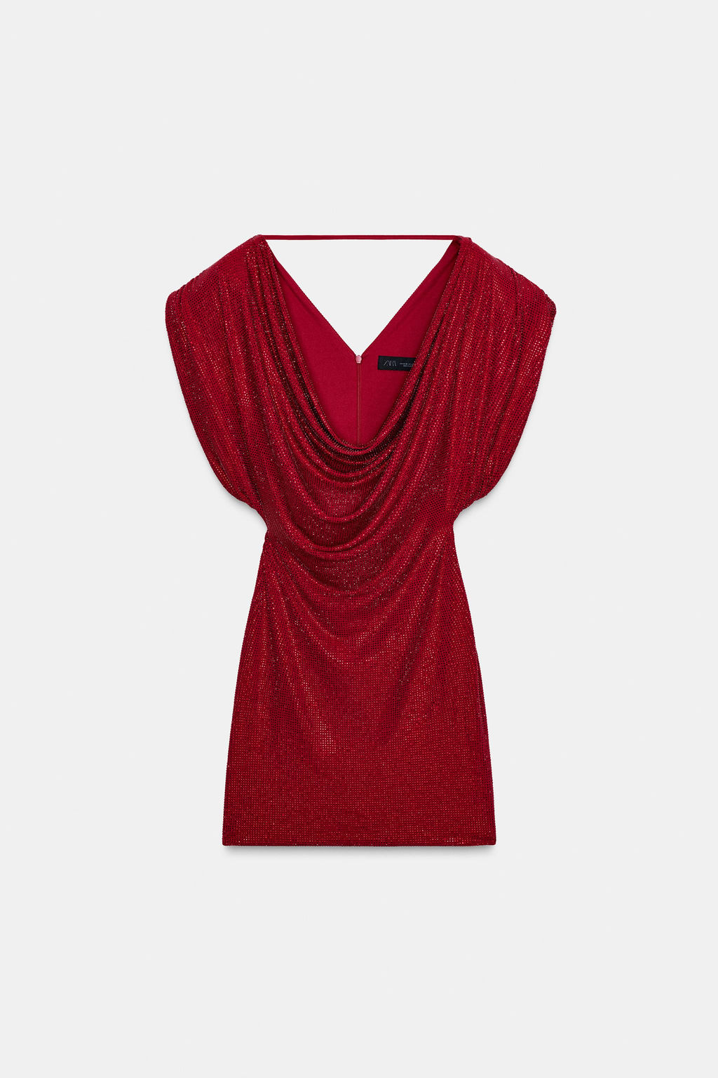 SHORT DRESS WITH SHOULDER PADS AND RHINESTONES - Zara фото 5
