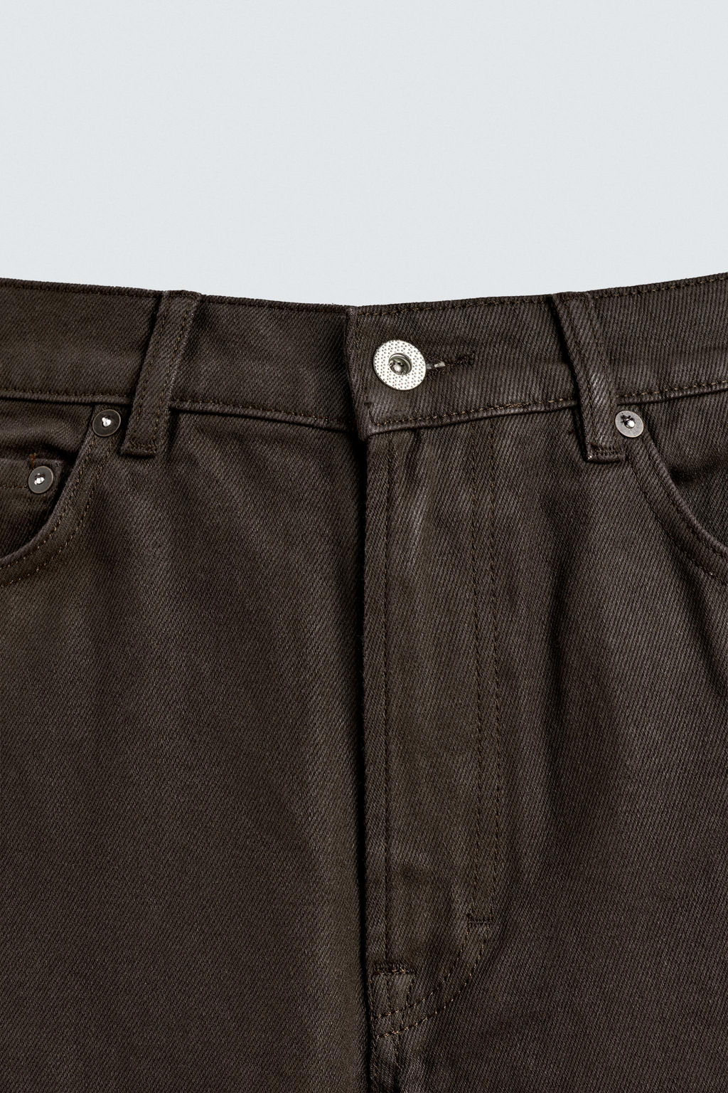 WAXED-FINISH STRAIGHT-LEG JEANS - Zara фото 7