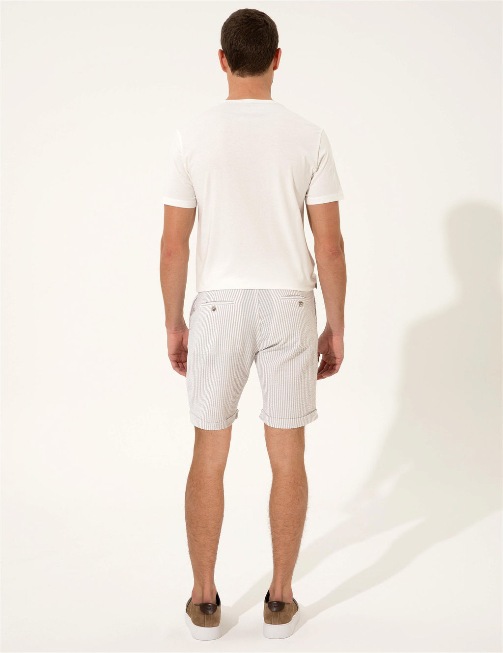 Bej Slim Fit _izgili Bermuda _ort - Pierre cardin фото 4