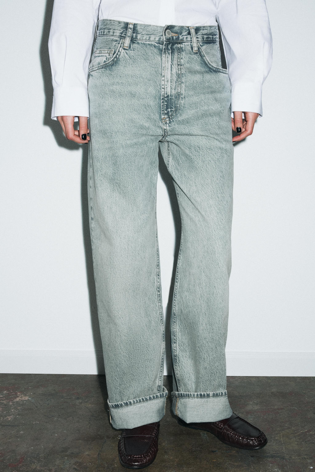 ZW COLLECTION MID-WAIST BAGGY JEANS - Zara фото 2