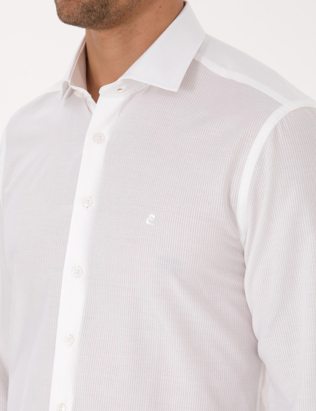 Beyaz Slim Fit Uzun Kollu G_mlek - Pierre cardin фото 7