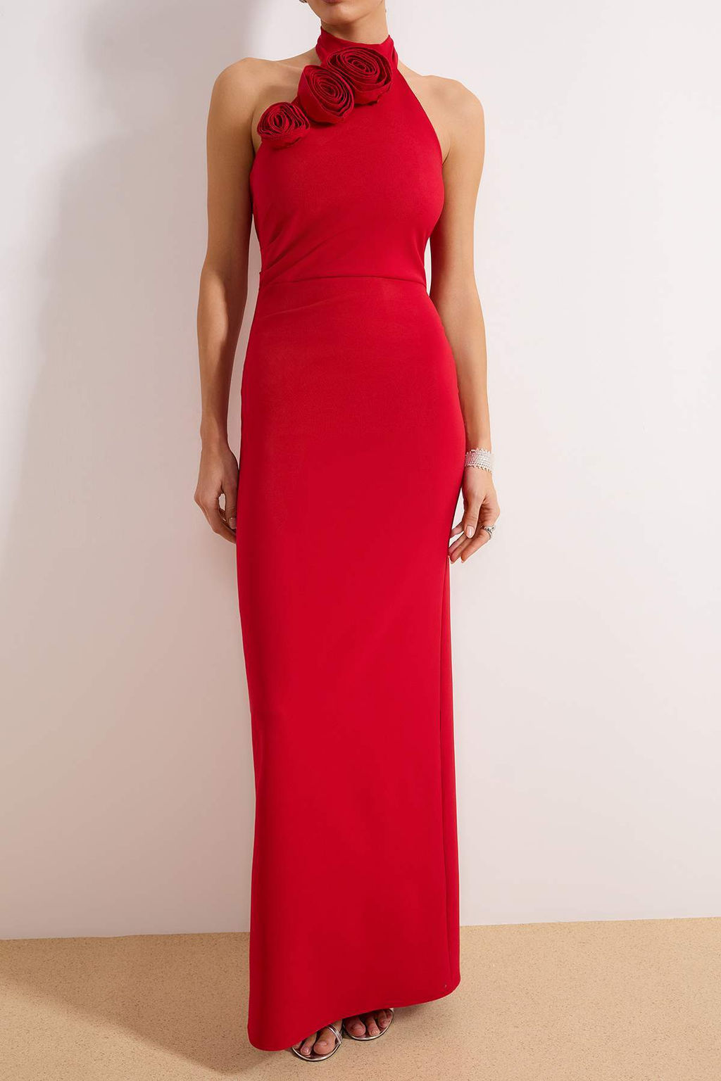 K?rm?z? Dokuma S?k Abiye Gece Mezuniyet Elbisesi TPRSS24AE00011