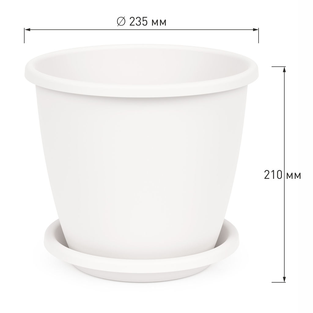 Горшок цветочный Афина 5,5 л , арт. А(М6543, М6544) - Полимербыт фото 4