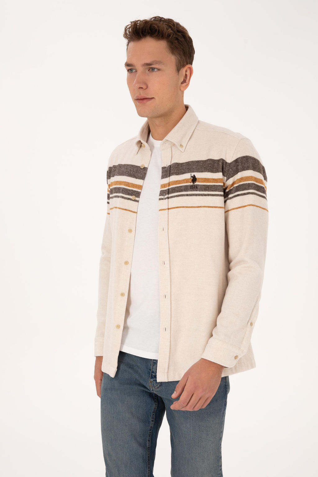 Erkek Krem Uzun Kollu G_mlek - U.s. polo assn фото 3