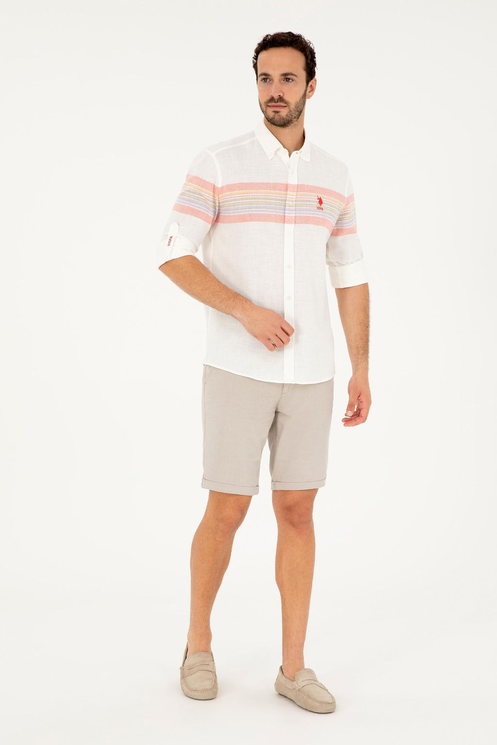 Мужская рубашка с длинным рукавом цвета граната Неожиданная скидка в корзине - U.s. polo assn фото 4