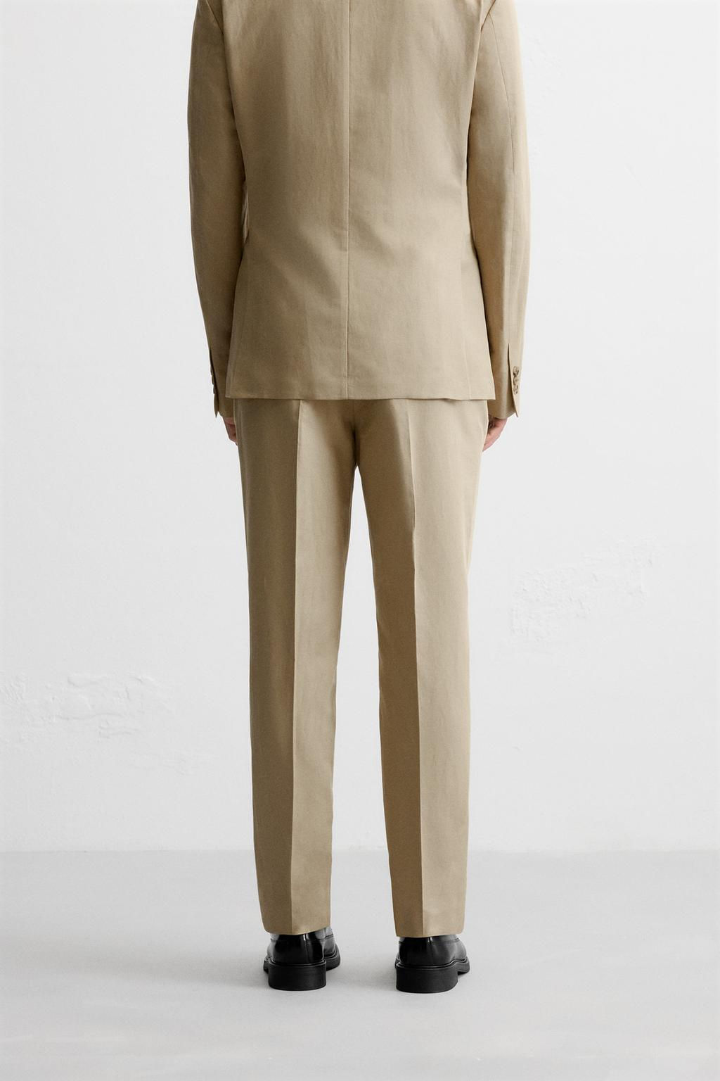 LINEN - COTTON SUIT TROUSERS - Zara фото 3