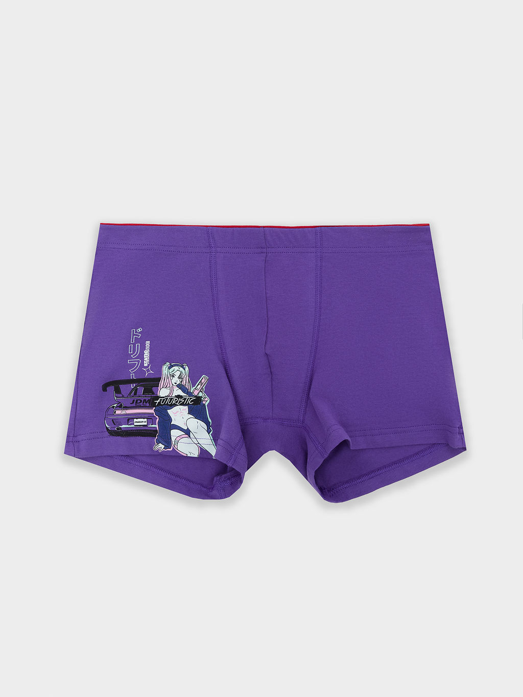 Цена за 2 штуки! Трусы боксеры мужские фиолетовые с принтом пурпурно -фиолетовый +печать 411134 - Mark formelle фото 5